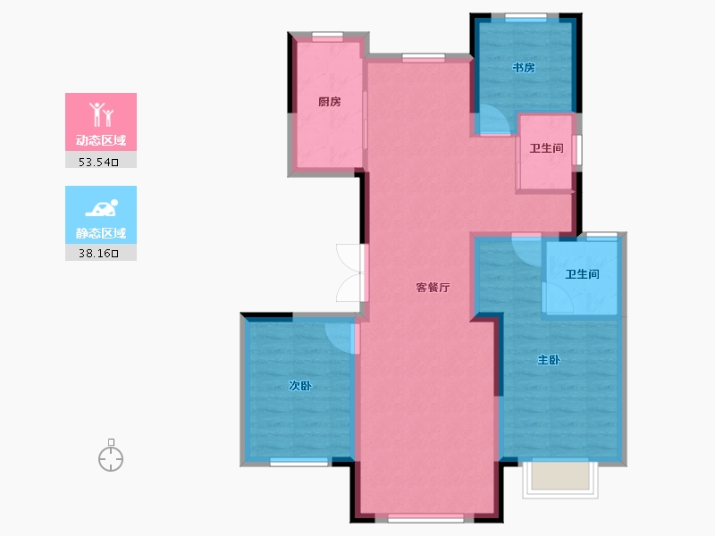 新疆维吾尔自治区-乌鲁木齐市-金阳·金宇华庭-82.05-户型库-动静分区