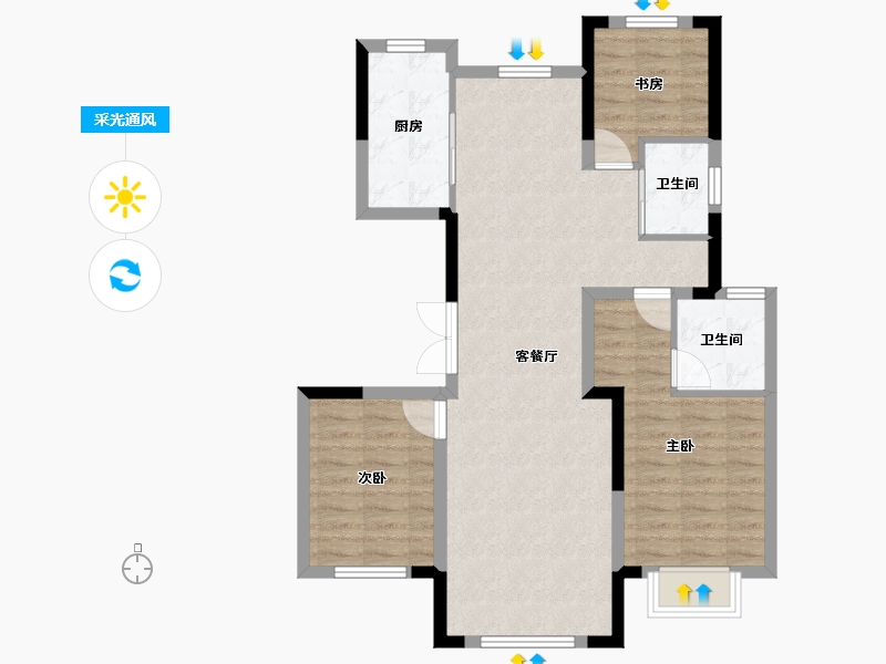 新疆维吾尔自治区-乌鲁木齐市-金阳·金宇华庭-82.05-户型库-采光通风