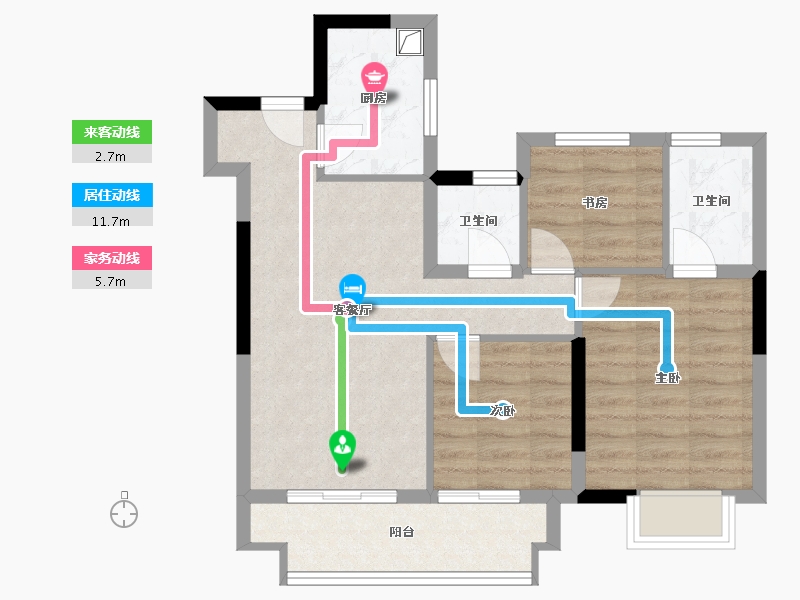 江苏省-苏州市-湖境天著雅苑-70.11-户型库-动静线