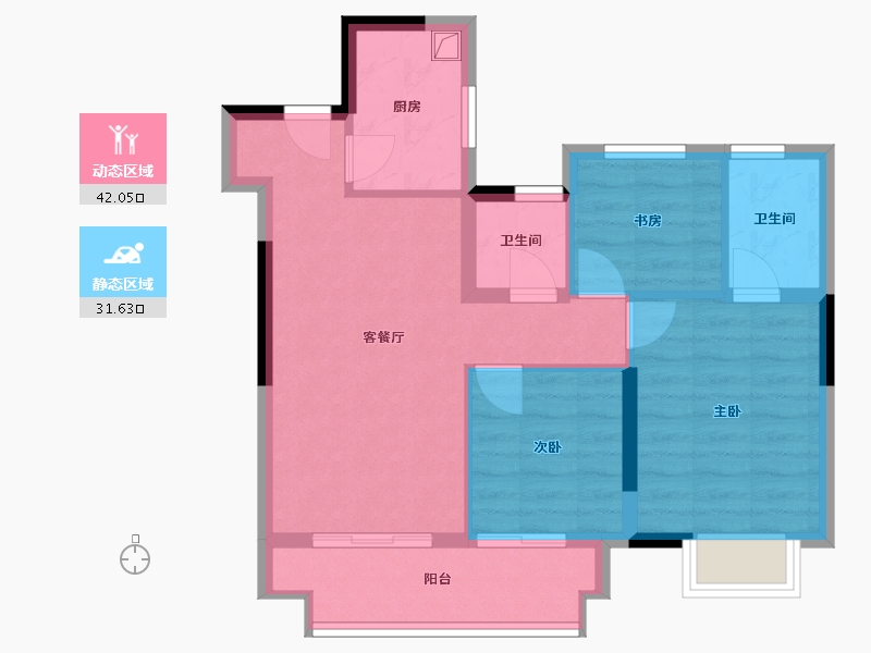 江苏省-苏州市-湖境天著雅苑-70.11-户型库-动静分区