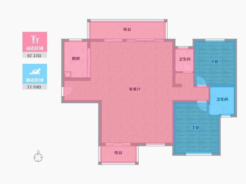 湖南省-长沙市-深业堤亚纳湾四期2区-114.14-户型库-动静分区