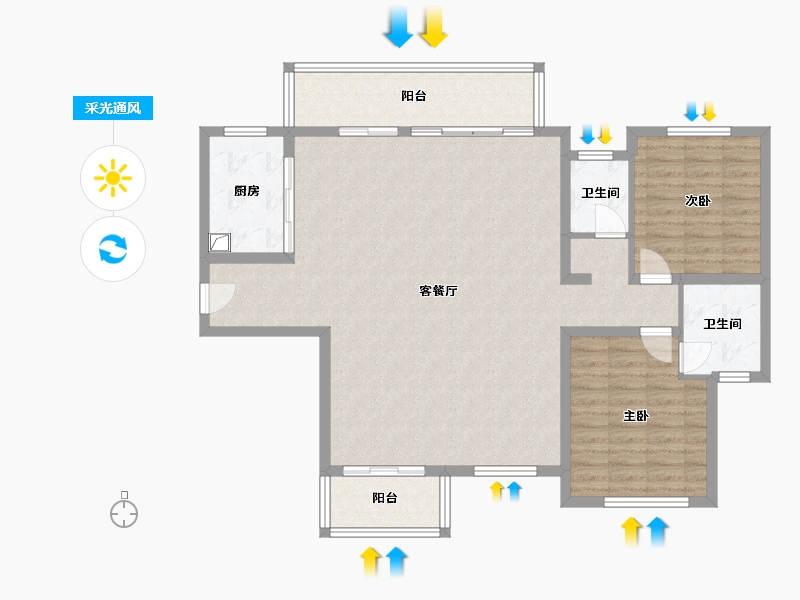 湖南省-长沙市-深业堤亚纳湾四期2区-114.14-户型库-采光通风