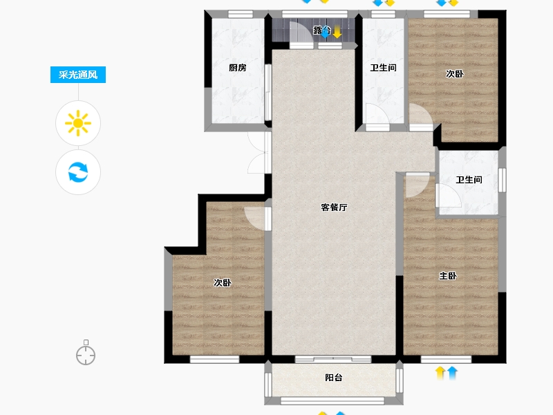 河北省-张家口市-凤凰城-137.00-户型库-采光通风