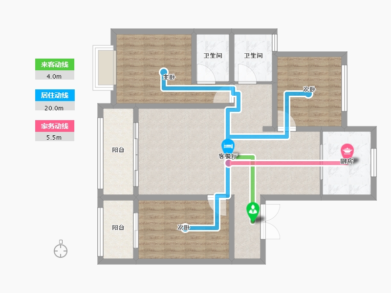 新疆维吾尔自治区-石河子市-天富新天地-97.60-户型库-动静线