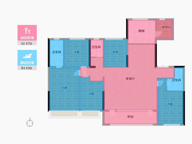 山东省-济南市-中建大学里-160.00-户型库-动静分区