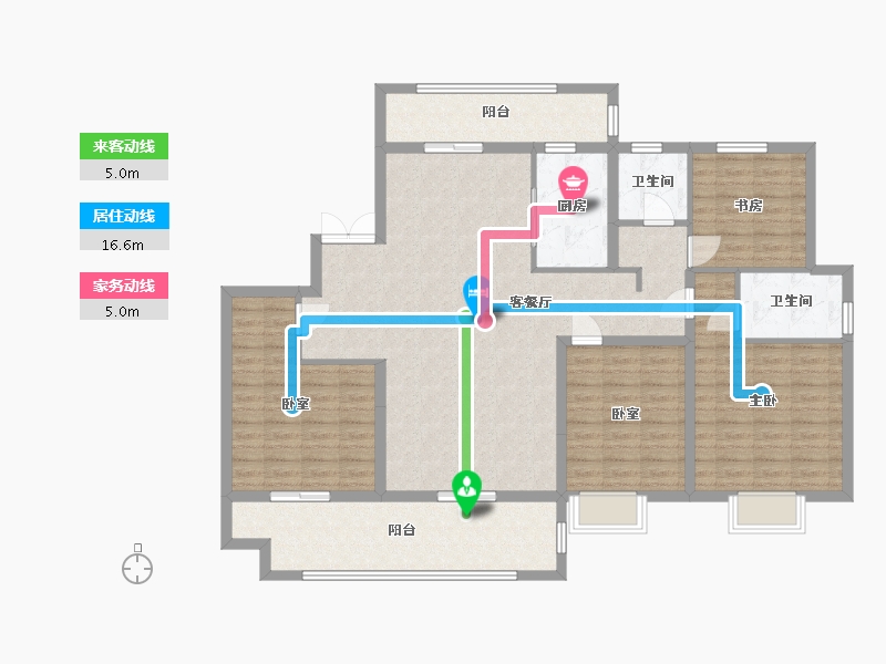 江苏省-盐城市-欧堡利亚璟宸-135.00-户型库-动静线