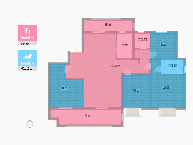 江苏省-盐城市-欧堡利亚璟宸-135.00-户型库-动静分区