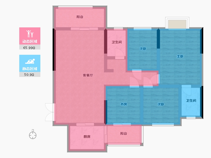 广西壮族自治区-桂林市-学府壹号-103.74-户型库-动静分区