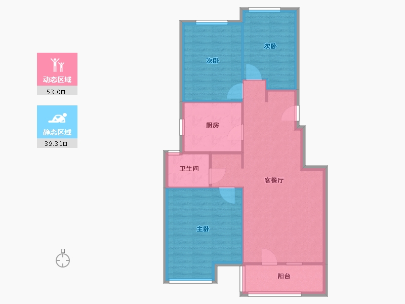 辽宁省-大连市-中海万锦公馆-78.00-户型库-动静分区