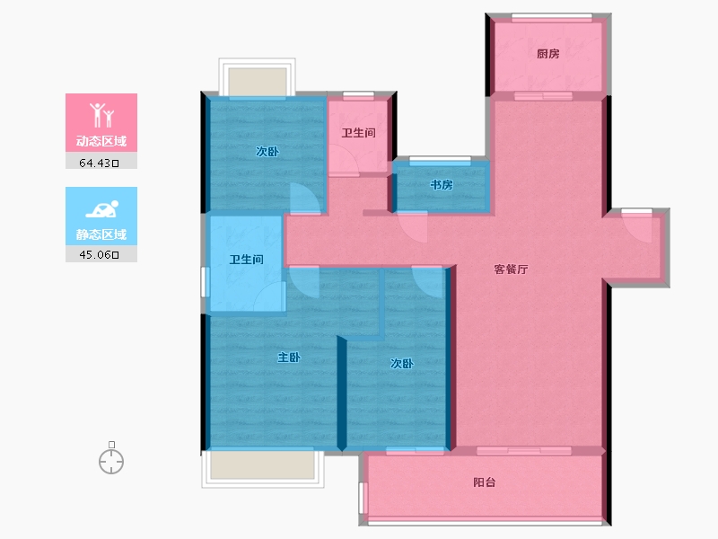 湖南省-湘潭市-五矿万境水岸-101.38-户型库-动静分区