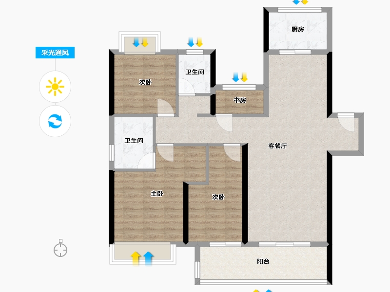 湖南省-湘潭市-五矿万境水岸-101.38-户型库-采光通风