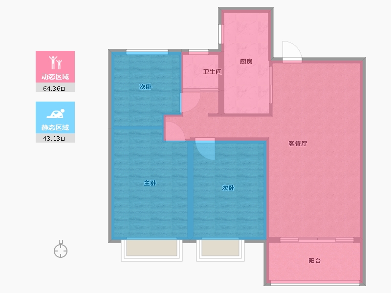 江苏省-扬州市-紫金湾-97.39-户型库-动静分区