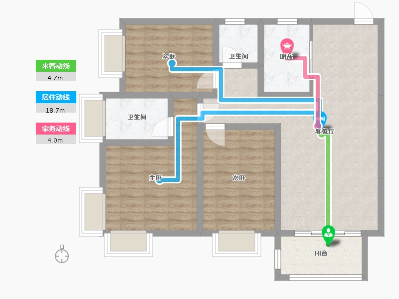 云南省-昆明市-幸福里小区-99.00-户型库-动静线