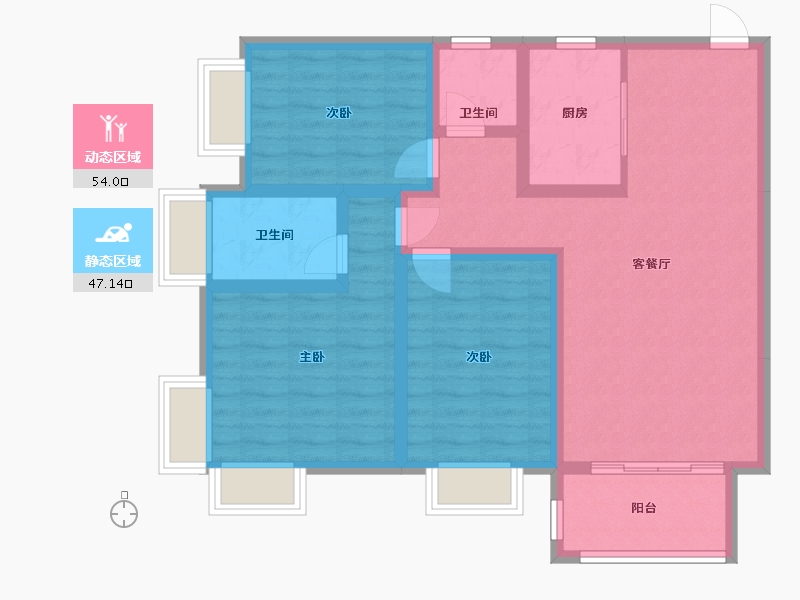 云南省-昆明市-幸福里小区-99.00-户型库-动静分区