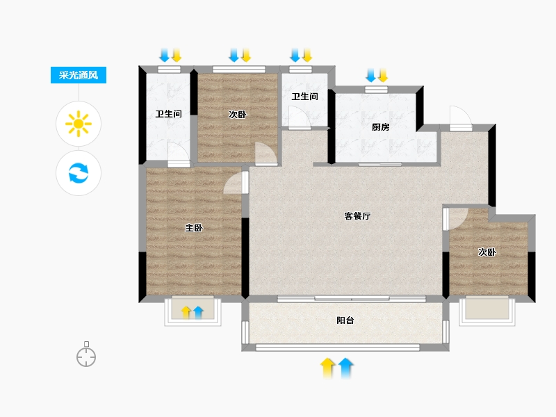 四川省-成都市-华润置地锦官-98.67-户型库-采光通风