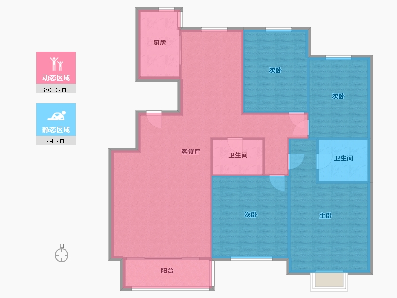 内蒙古自治区-呼和浩特市-巨华巨海城-5区-150.00-户型库-动静分区