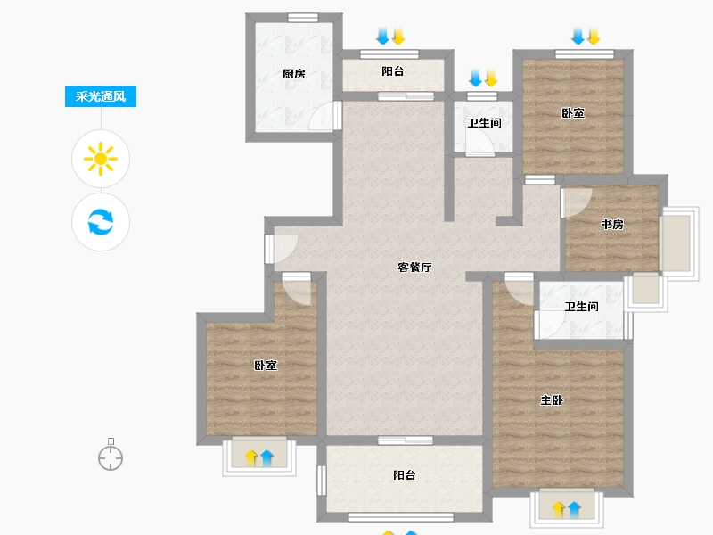 河南省-信阳市-皇城嘉苑-二期-115.20-户型库-采光通风