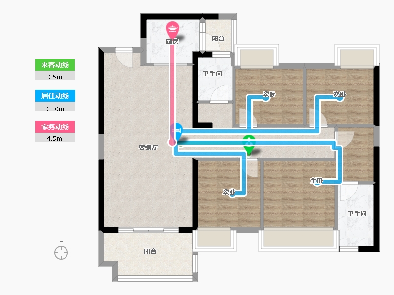 湖南省-衡阳市-奥园铂誉府-97.60-户型库-动静线