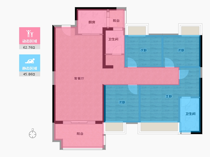 湖南省-衡阳市-奥园铂誉府-97.60-户型库-动静分区