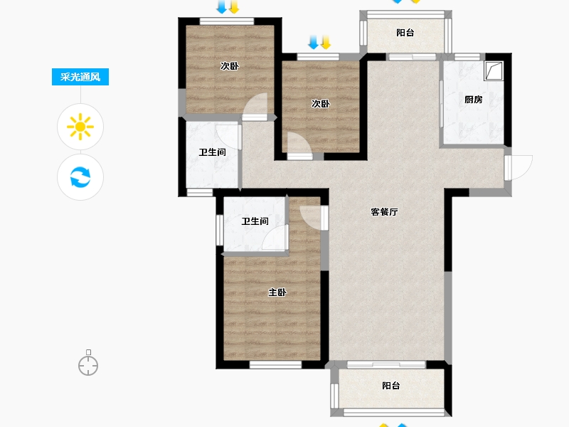 湖南省-岳阳市-乐城小区-97.28-户型库-采光通风