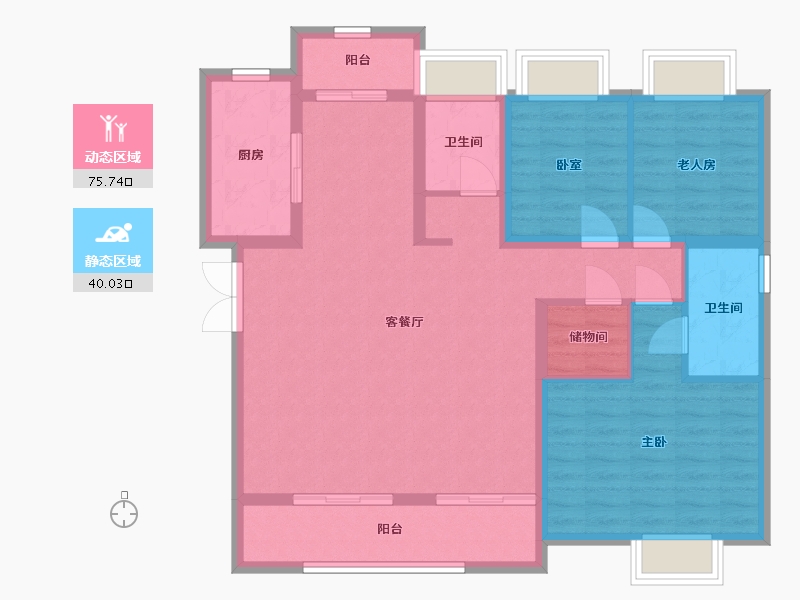 湖北省-武汉市-金地悦江时代-122.40-户型库-动静分区