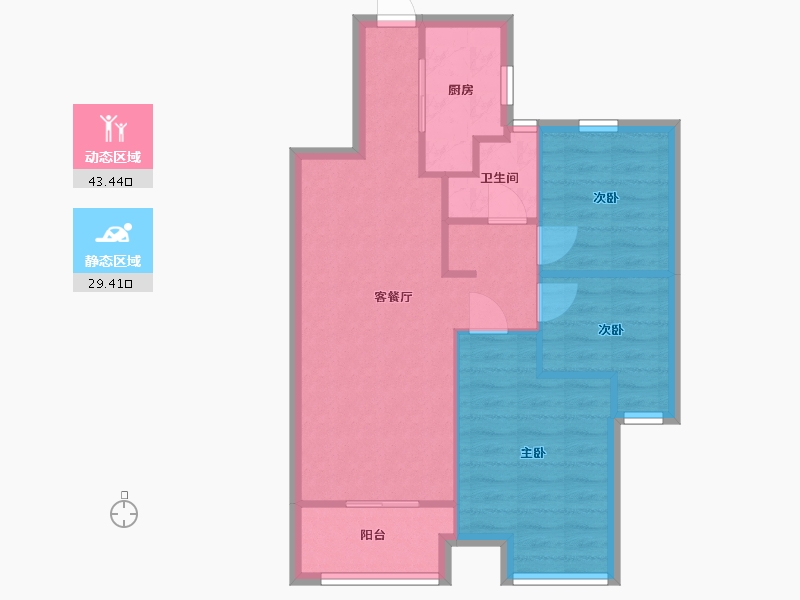 江苏省-苏州市-翡翠观澜-71.20-户型库-动静分区