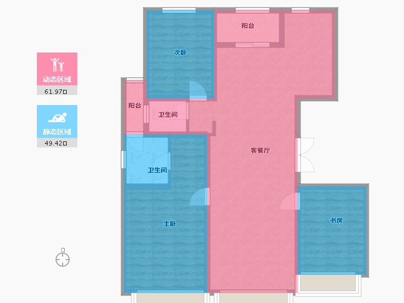 内蒙古自治区-鄂尔多斯市-西湖明珠-160.00-户型库-动静分区