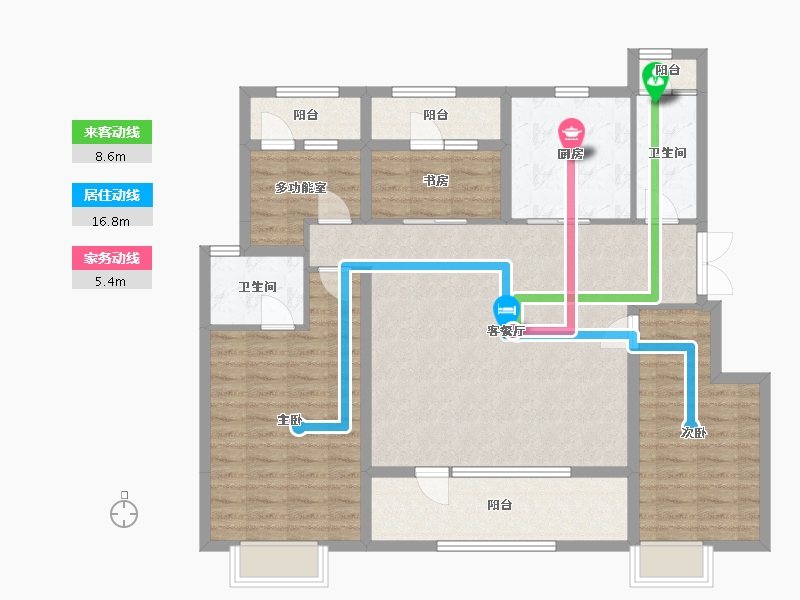 辽宁省-沈阳市-旭辉 首府铂辰时代-120.72-户型库-动静线