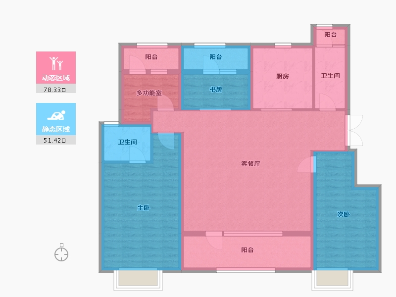 辽宁省-沈阳市-旭辉 首府铂辰时代-120.72-户型库-动静分区