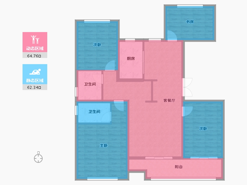 浙江省-温州市-立体城富江庭-114.00-户型库-动静分区