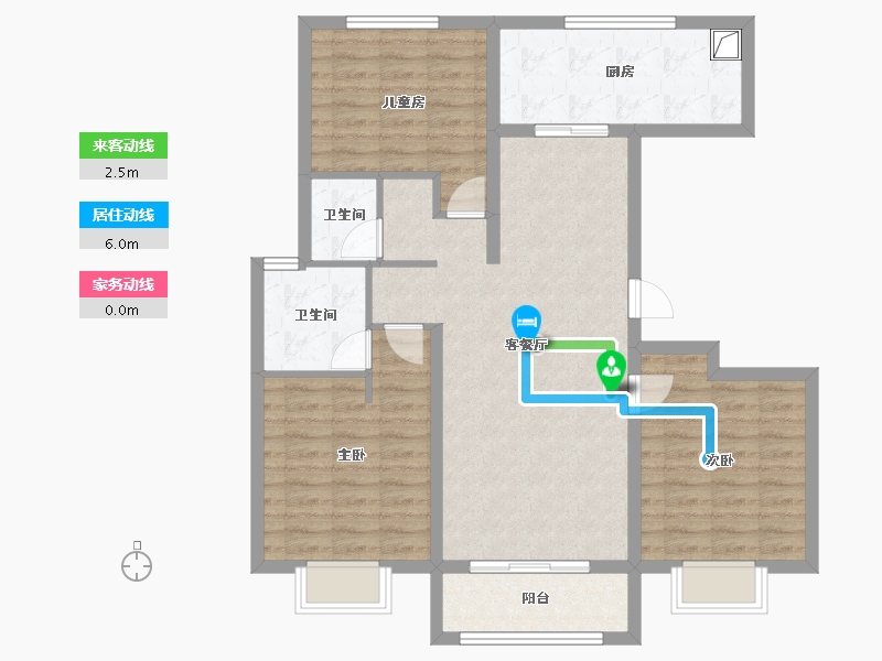 山东省-聊城市-九州嘉苑-104.00-户型库-动静线