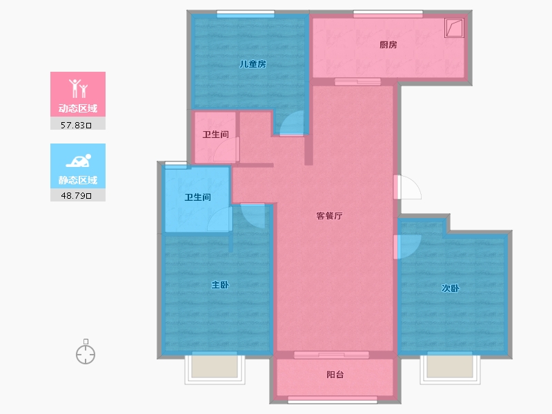 山东省-聊城市-九州嘉苑-104.00-户型库-动静分区