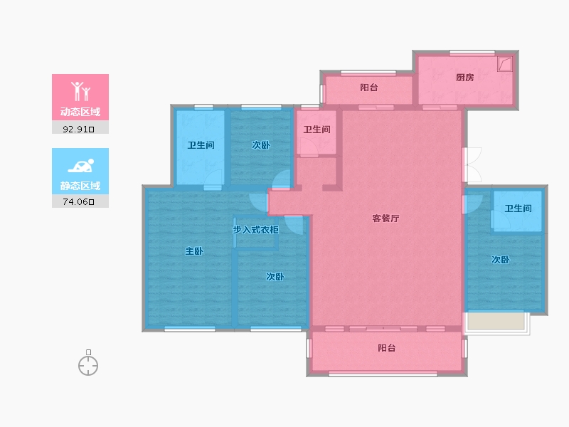 湖南省-长沙市-梅溪正荣府-150.40-户型库-动静分区