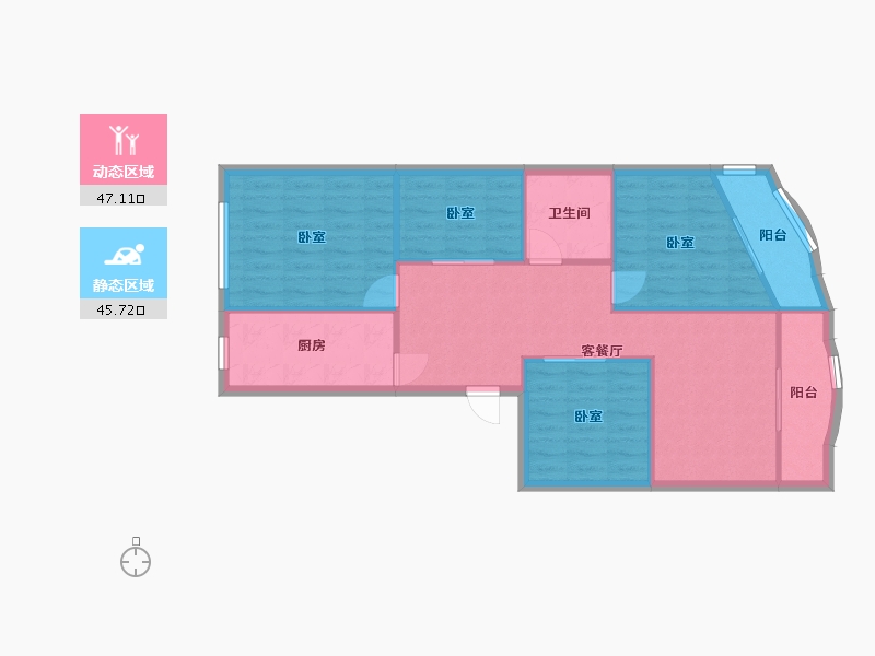 四川省-成都市-世纪名居-93.00-户型库-动静分区