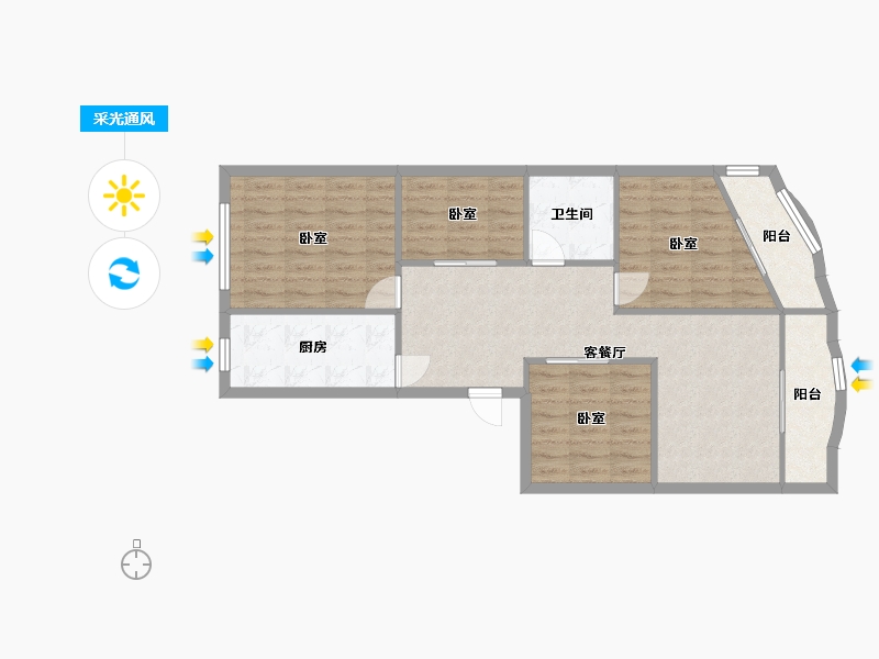 四川省-成都市-世纪名居-93.00-户型库-采光通风