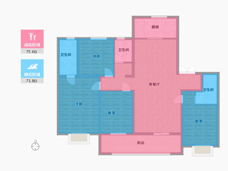 山东省-济南市-中建大学里-132.00-户型库-动静分区