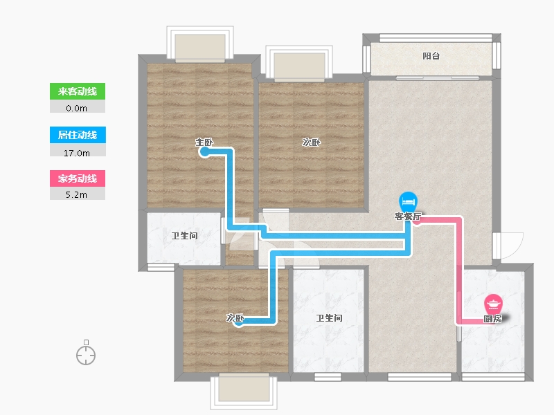 上海-上海市-裕鸿佳苑(西区)-111.08-户型库-动静线