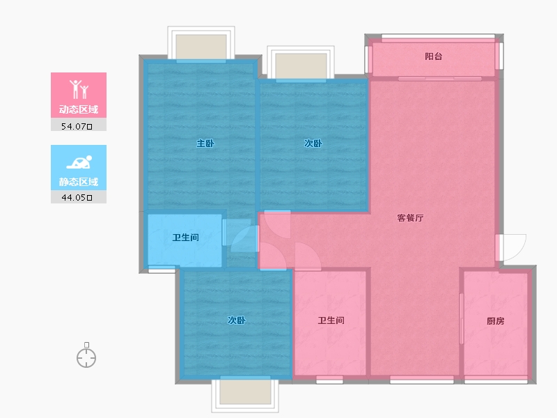 上海-上海市-裕鸿佳苑(西区)-111.08-户型库-动静分区