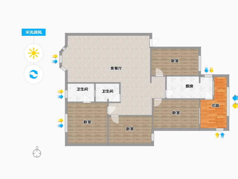 四川省-成都市-鱼凫花园-139.98-户型库-采光通风