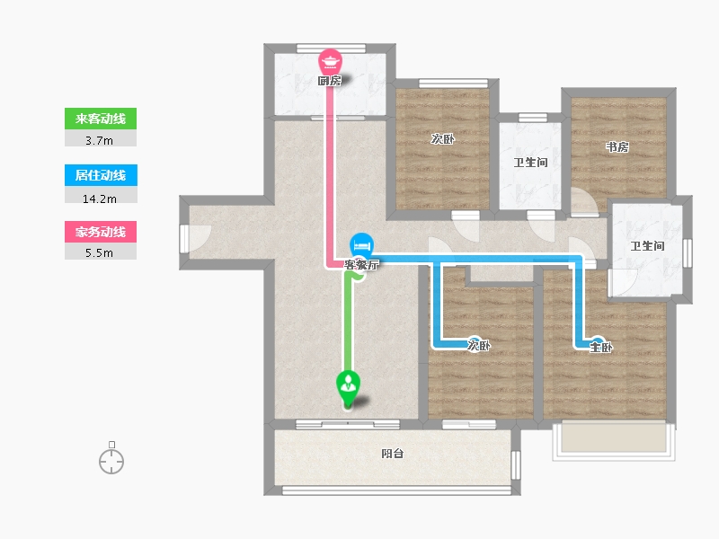 浙江省-宁波市-龙宸璟庭-100.00-户型库-动静线