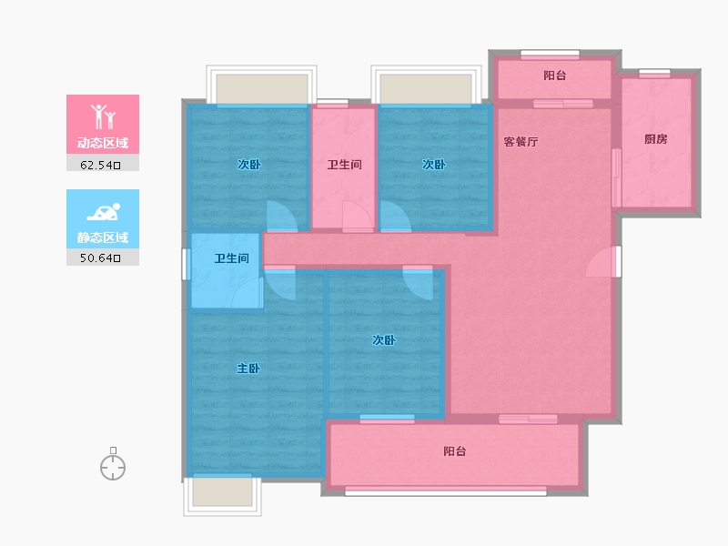 湖北省-黄冈市-长河新城-112.80-户型库-动静分区