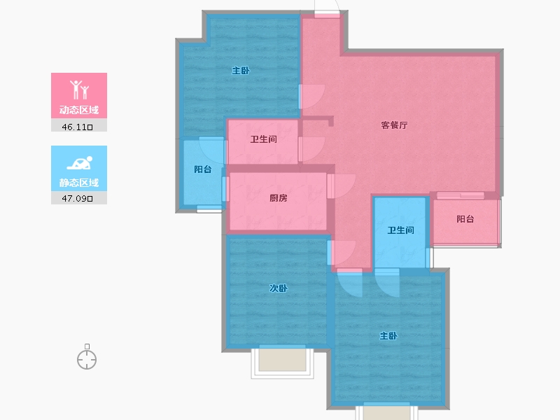 贵州省-遵义市-官庄新苑-92.46-户型库-动静分区