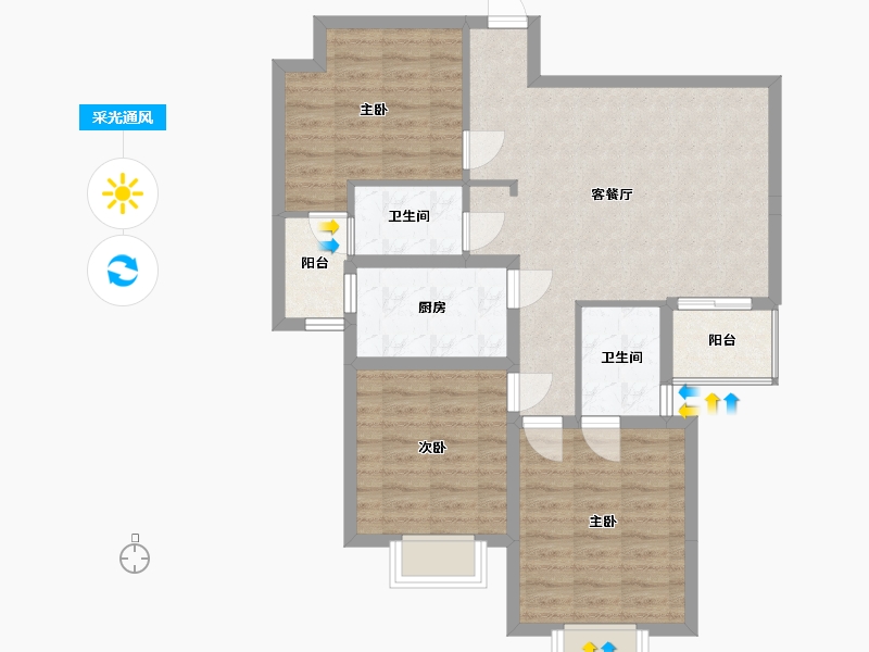 贵州省-遵义市-官庄新苑-92.46-户型库-采光通风