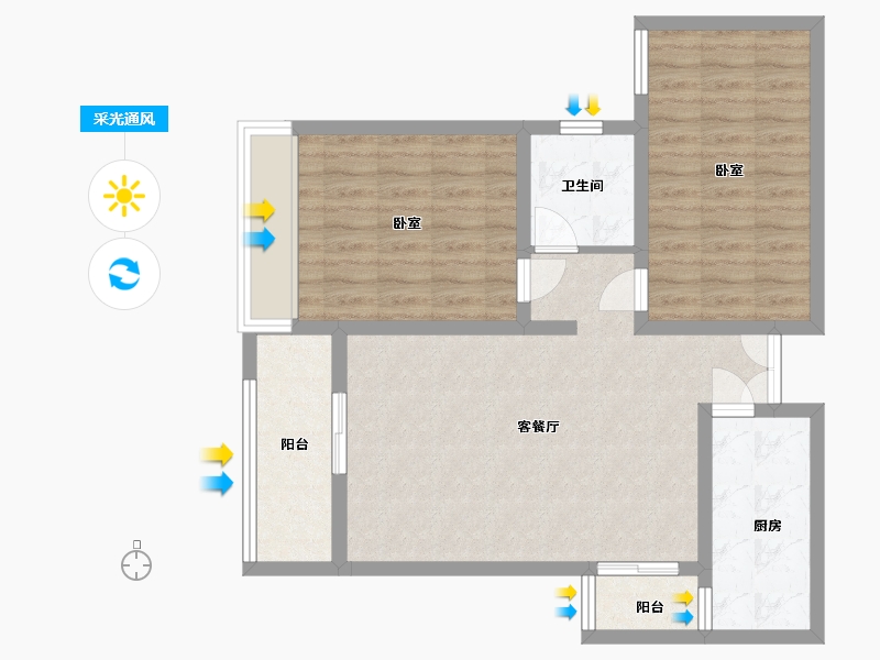 河南省-济源市-升龙城B区-78.40-户型库-采光通风