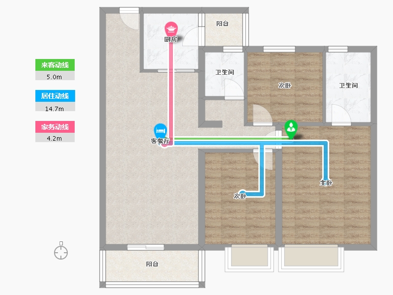 云南省-昆明市-璞园-86.40-户型库-动静线