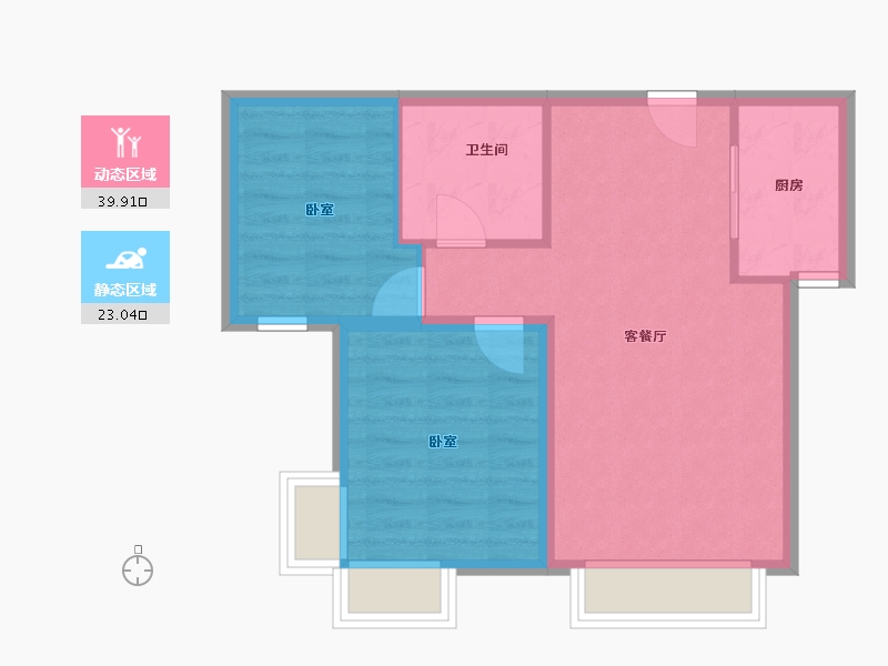 甘肃省-兰州市-铂悦兴隆府-63.78-户型库-动静分区