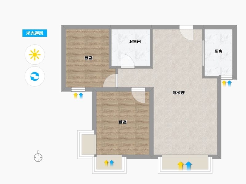 甘肃省-兰州市-铂悦兴隆府-63.78-户型库-采光通风