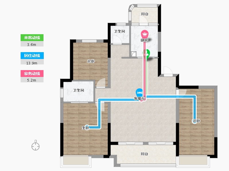 浙江省-绍兴市-中国铁建嵊星湾-113.60-户型库-动静线