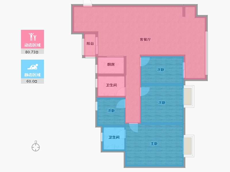 湖南省-长沙市-旭辉美的东樾城-127.00-户型库-动静分区