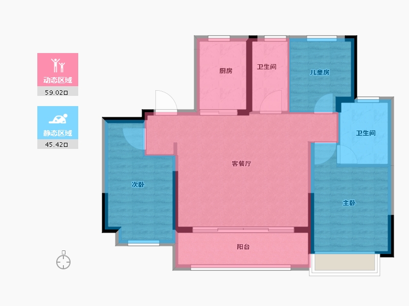 江苏省-南京市-创维·文悦府-94.41-户型库-动静分区